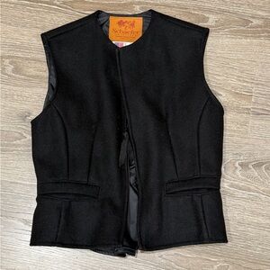 Schaefer Black Women's Wool Vest Made in USA